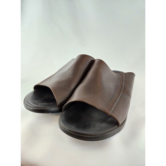 Chaco Men\'s Brown Leather Slides Sandals Shoes -‎ Size 13 - Made In Portugal main image 7